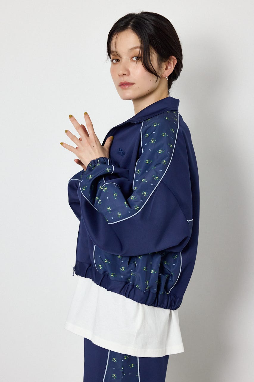 【UNISEX】サイドパターンドッキングブルゾン 柄NVY L