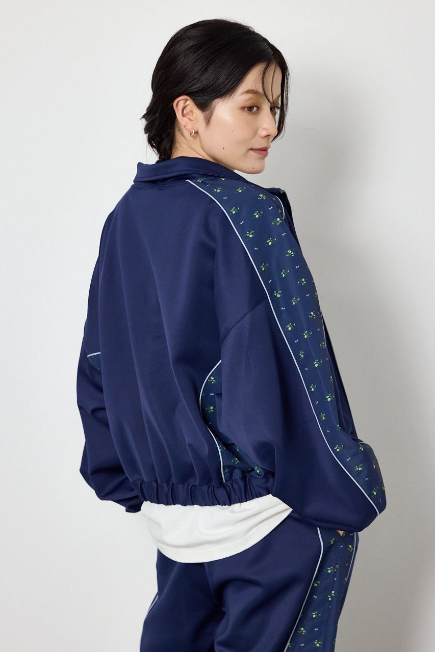 【UNISEX】サイドパターンドッキングブルゾン 柄NVY L