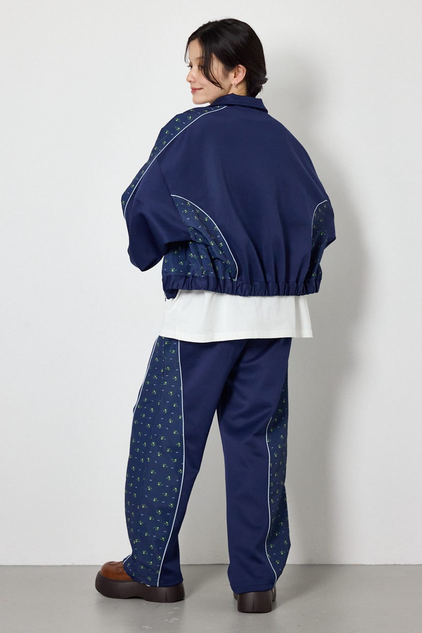【UNISEX】サイドパターンドッキングブルゾン 柄NVY L