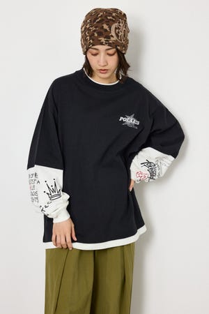 【UNISEX】スターレイヤードロングスリーブTシャツ