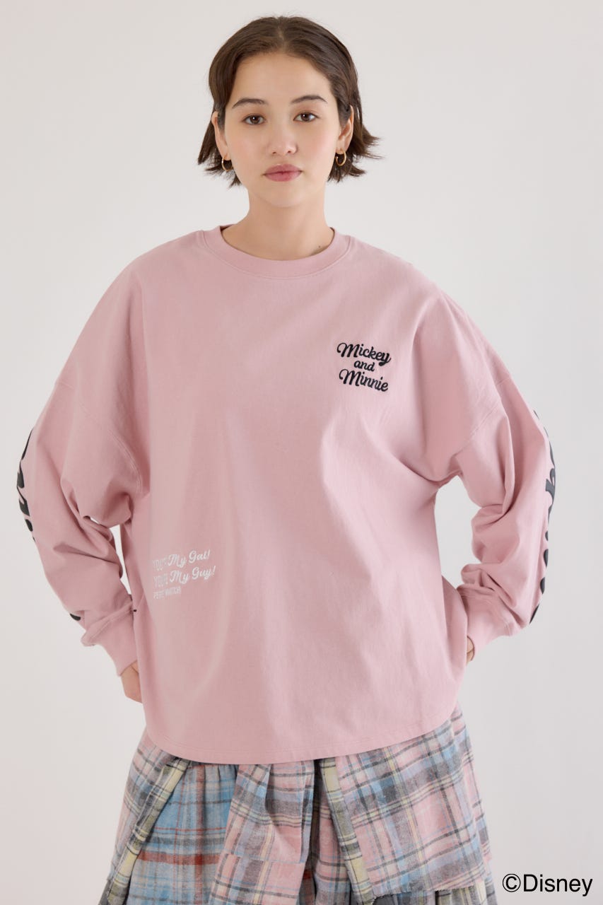 【UNISEX】(Disney)ロングスリーブトップス L/PNK M