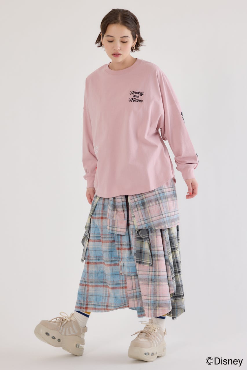 【UNISEX】(Disney)ロングスリーブトップス L/PNK M