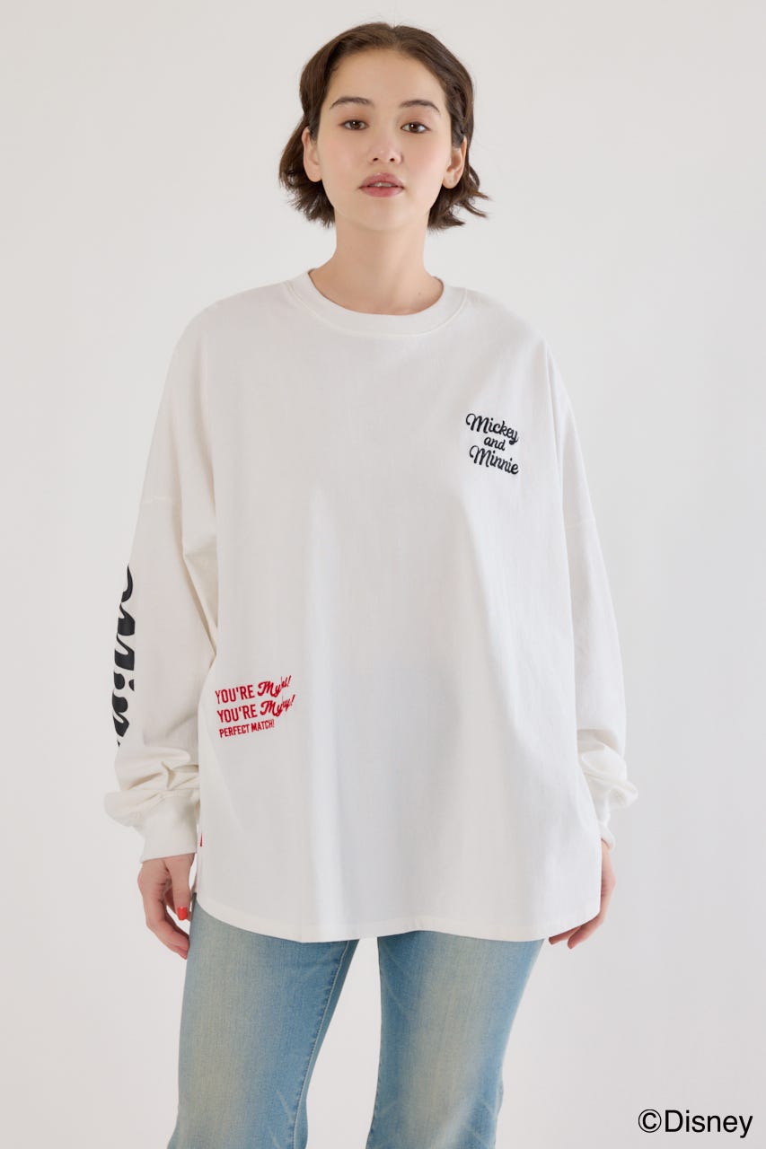 【UNISEX】(Disney)ロングスリーブトップス O/WHT L