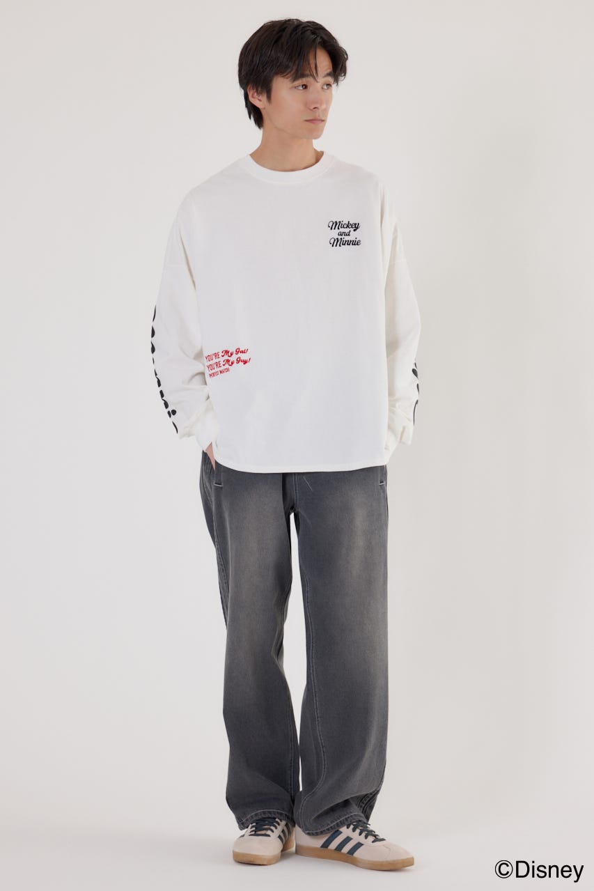 【UNISEX】(Disney)ロングスリーブトップス O/WHT L
