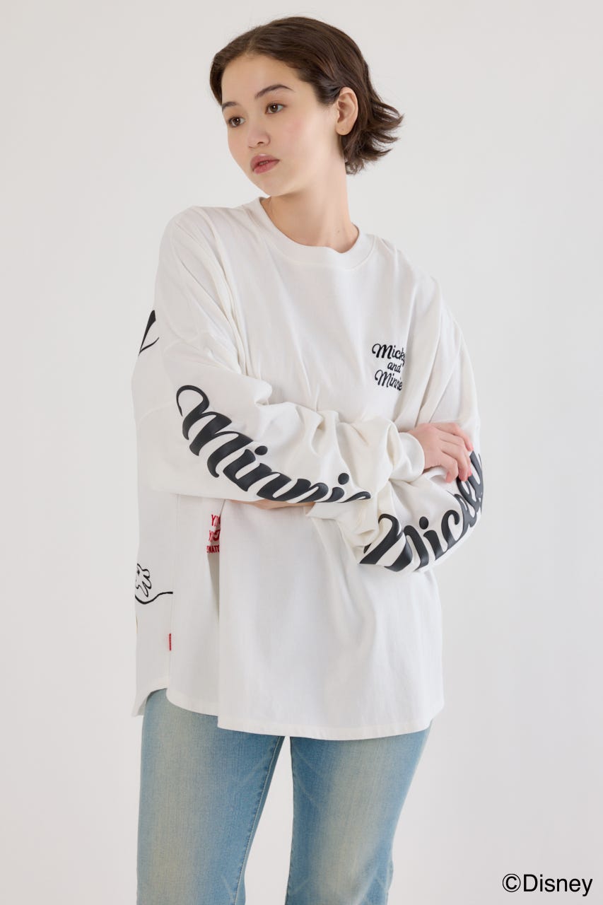 【UNISEX】(Disney)ロングスリーブトップス O/WHT L