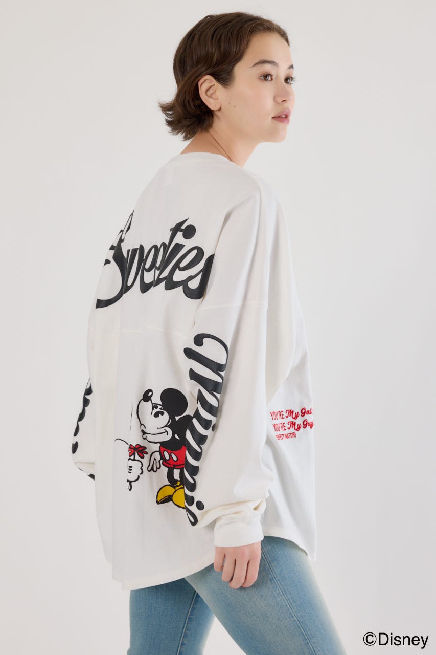 【UNISEX】(Disney)ロングスリーブトップス O/WHT L
