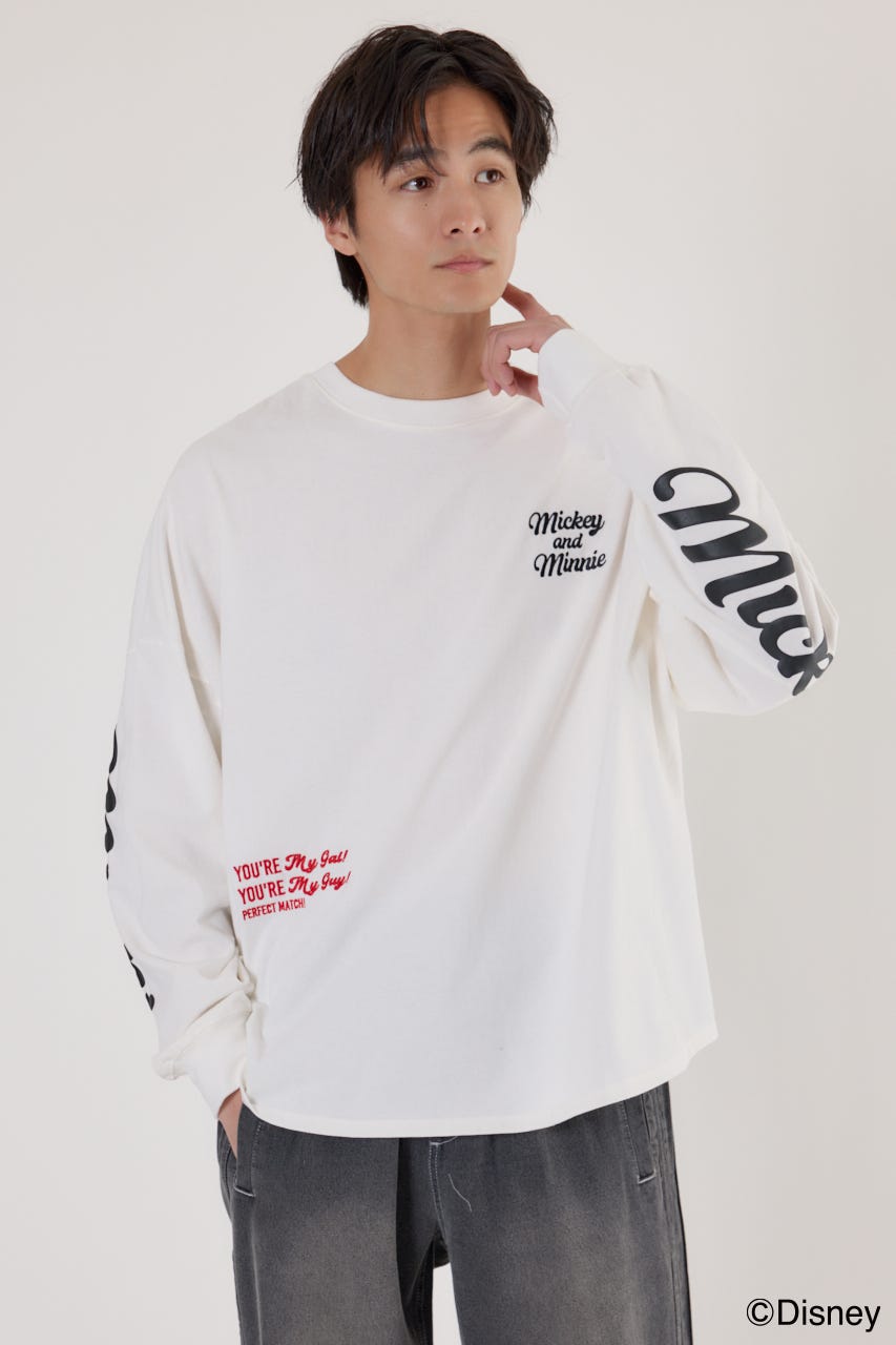 【UNISEX】(Disney)ロングスリーブトップス O/WHT L
