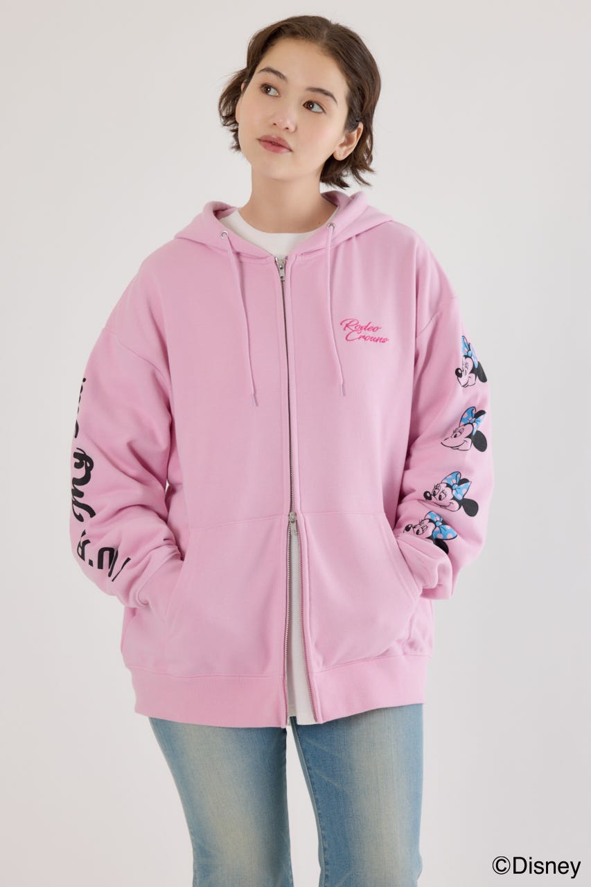 【UNISEX】(Disney)ZIPパーカー L/PNK FREE
