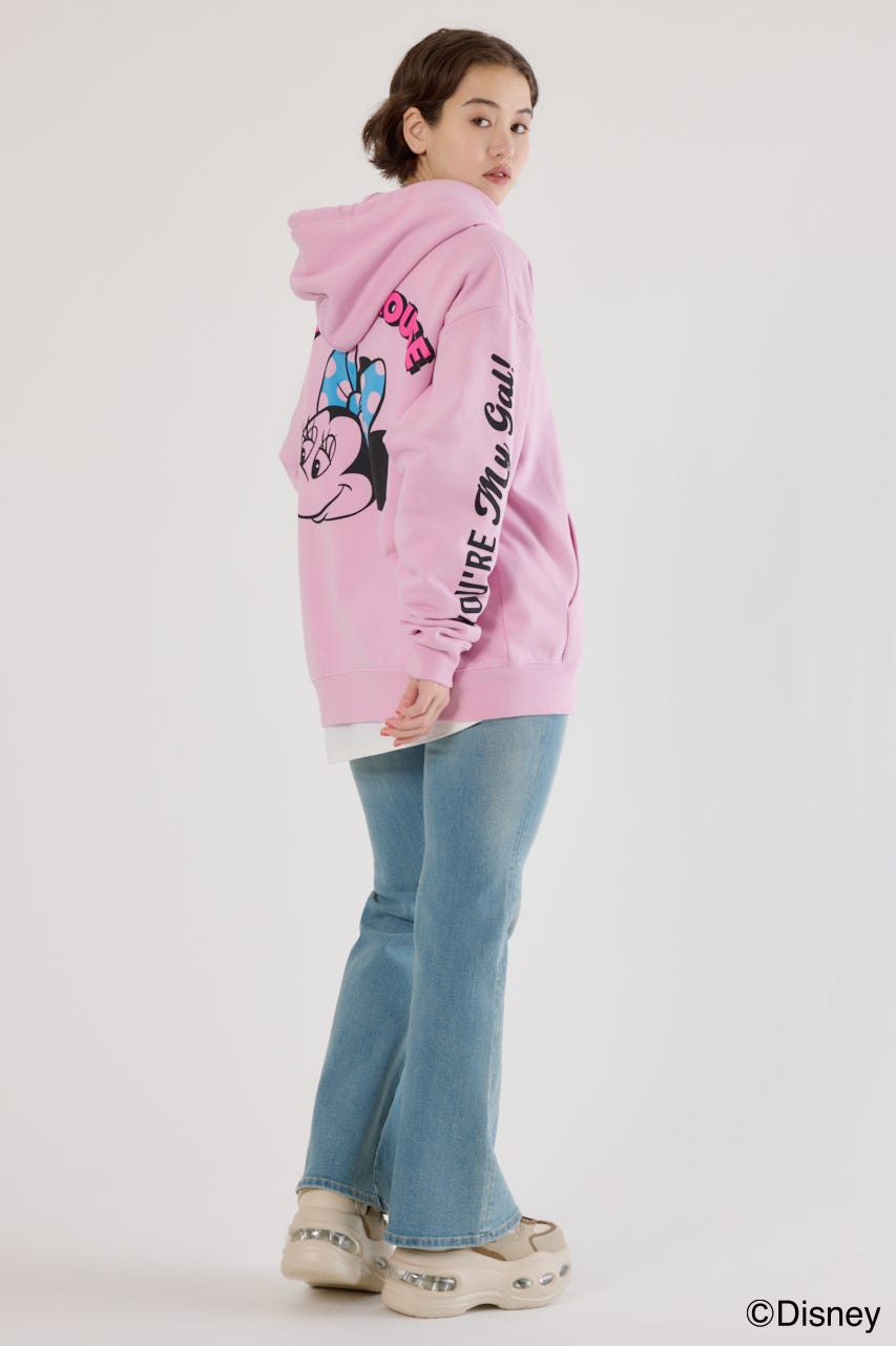 【UNISEX】(Disney)ZIPパーカー L/PNK FREE
