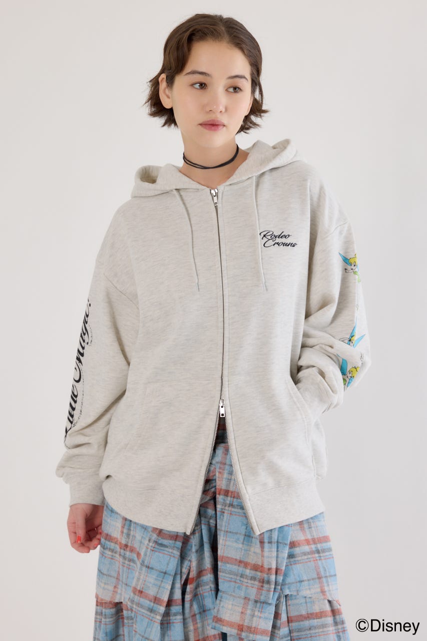 【UNISEX】(Disney)ZIPパーカー L/T.GRY FREE