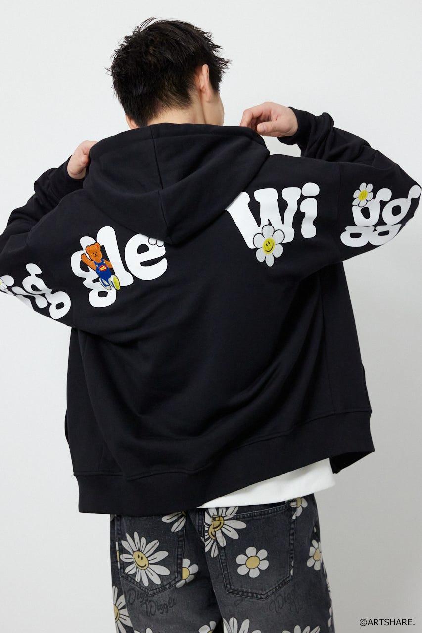 【UNISEX】(wiggle wiggle)ZIPパーカー BLK FREE