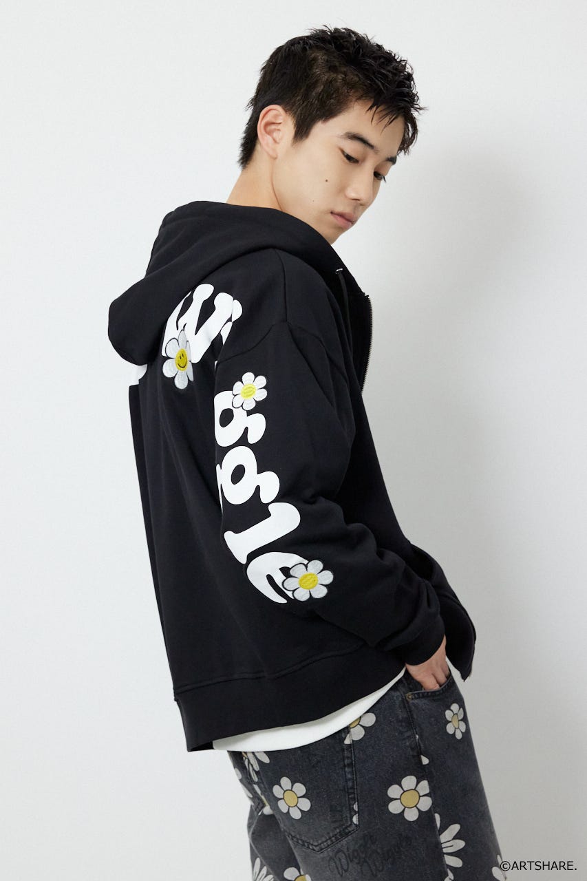 【UNISEX】(wiggle wiggle)ZIPパーカー BLK FREE