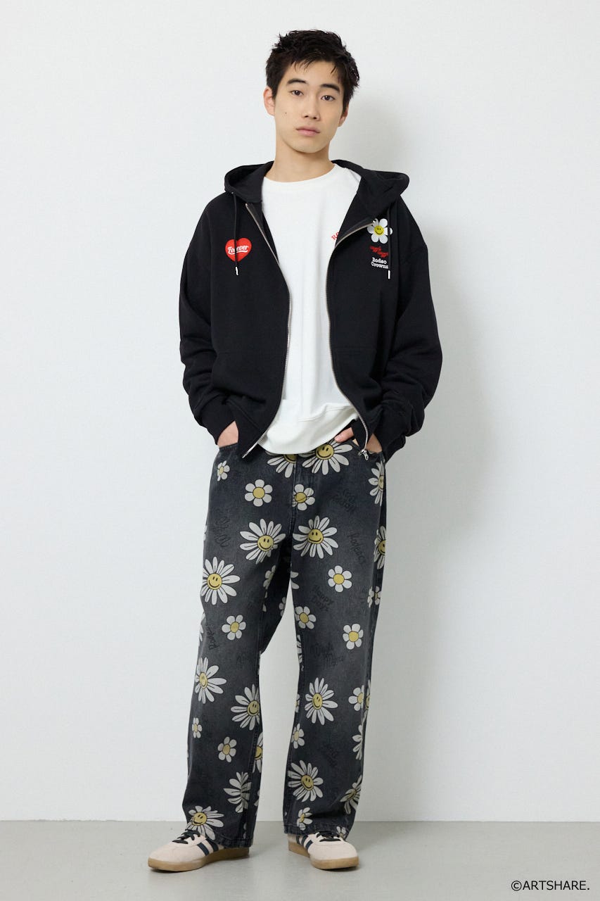 【UNISEX】(wiggle wiggle)ZIPパーカー BLK FREE