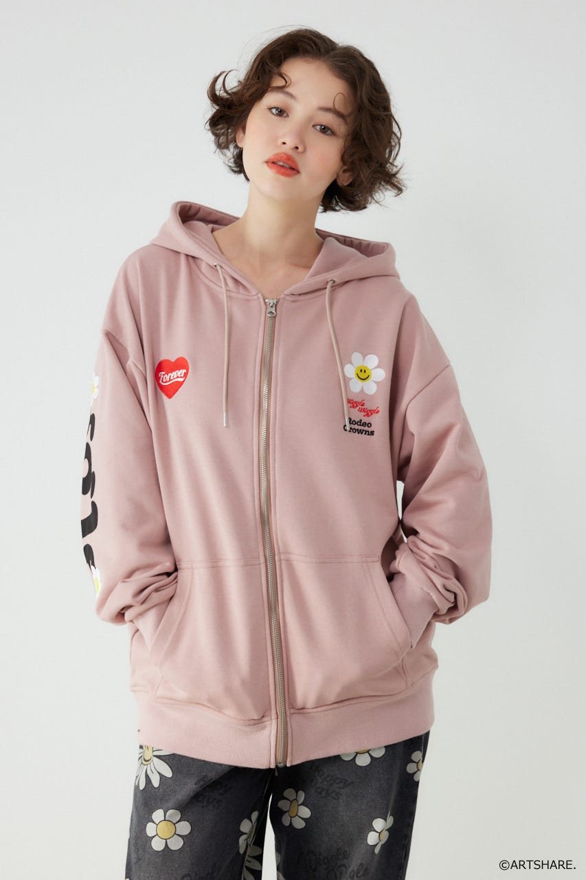 【UNISEX】(wiggle wiggle)ZIPパーカー PNK FREE