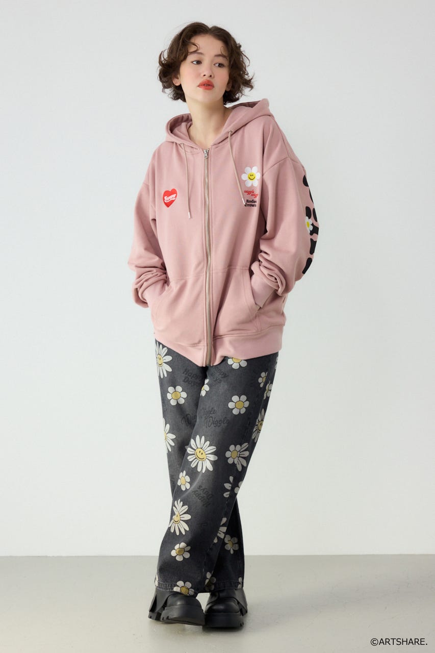 【UNISEX】(wiggle wiggle)ZIPパーカー PNK FREE