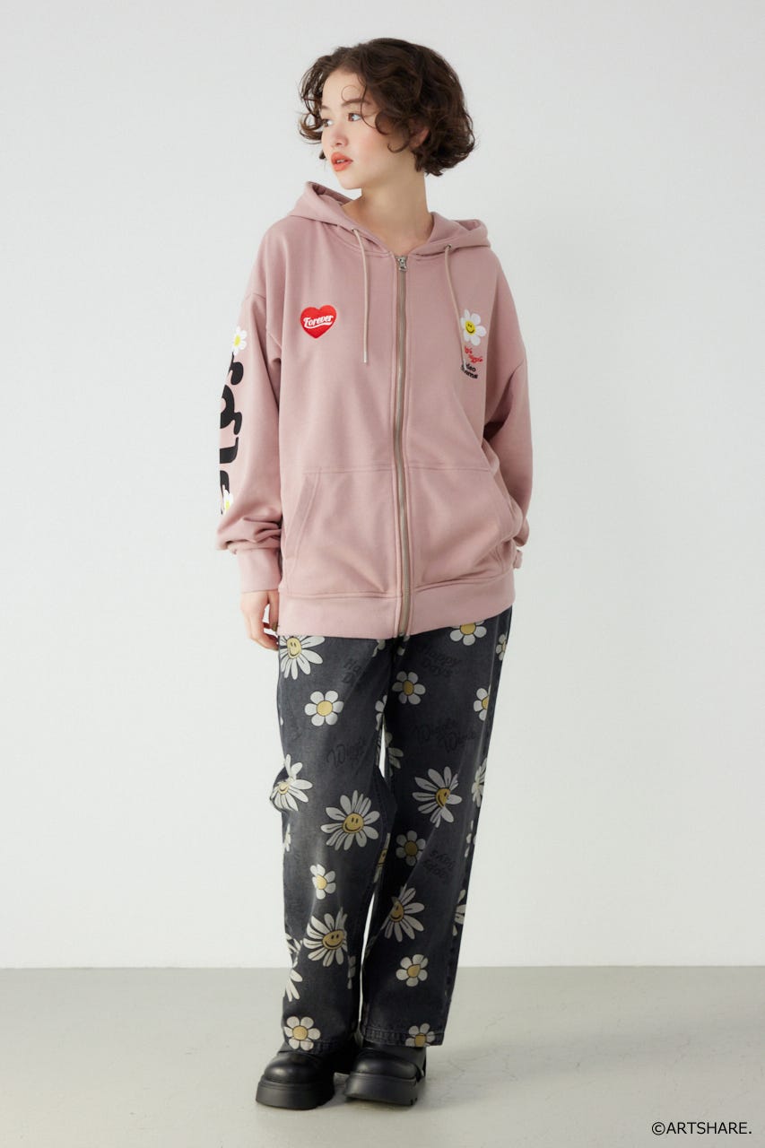 【UNISEX】(wiggle wiggle)ZIPパーカー PNK FREE