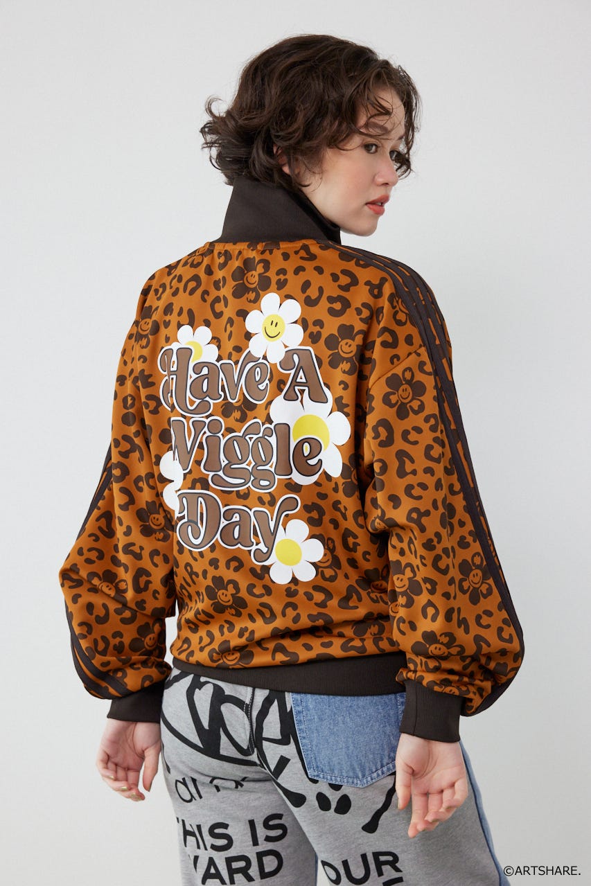 【UNISEX】(wiggle wiggle)トラックジャケット 柄BRN M