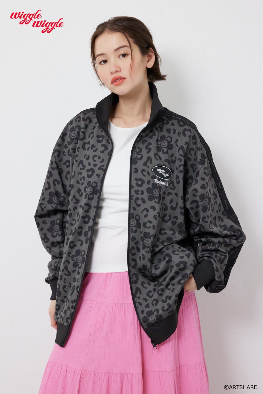 【UNISEX】(wiggle wiggle)トラックジャケット 柄GRY M