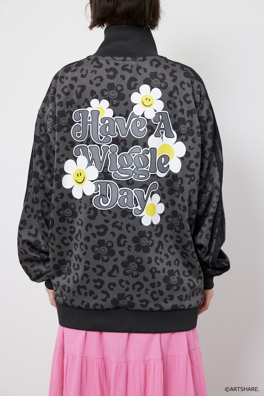 【UNISEX】(wiggle wiggle)トラックジャケット 柄GRY M