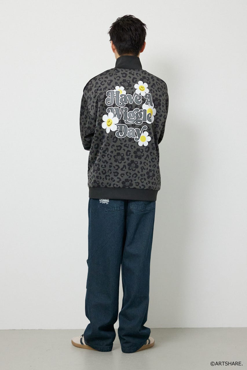 【UNISEX】(wiggle wiggle)トラックジャケット 柄GRY M