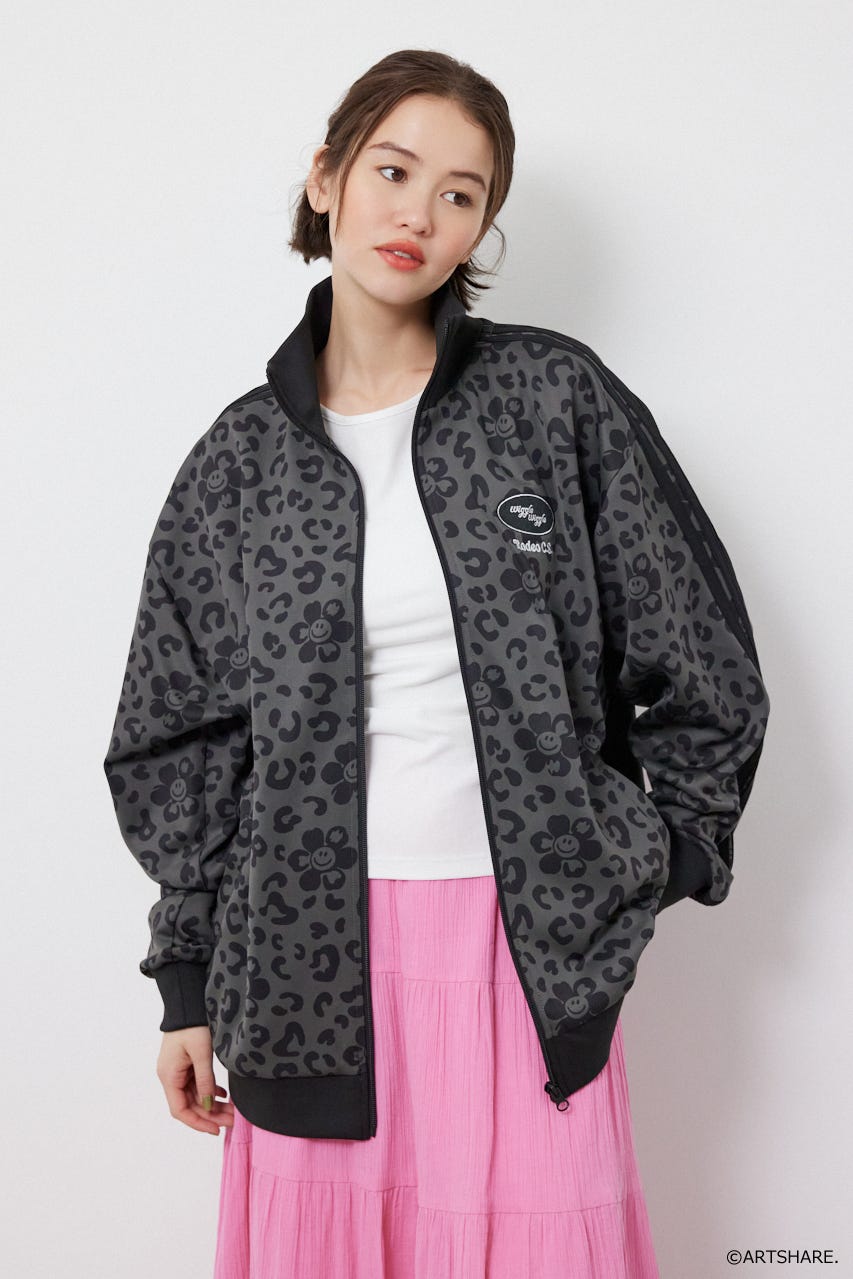 【UNISEX】(wiggle wiggle)トラックジャケット 柄GRY M