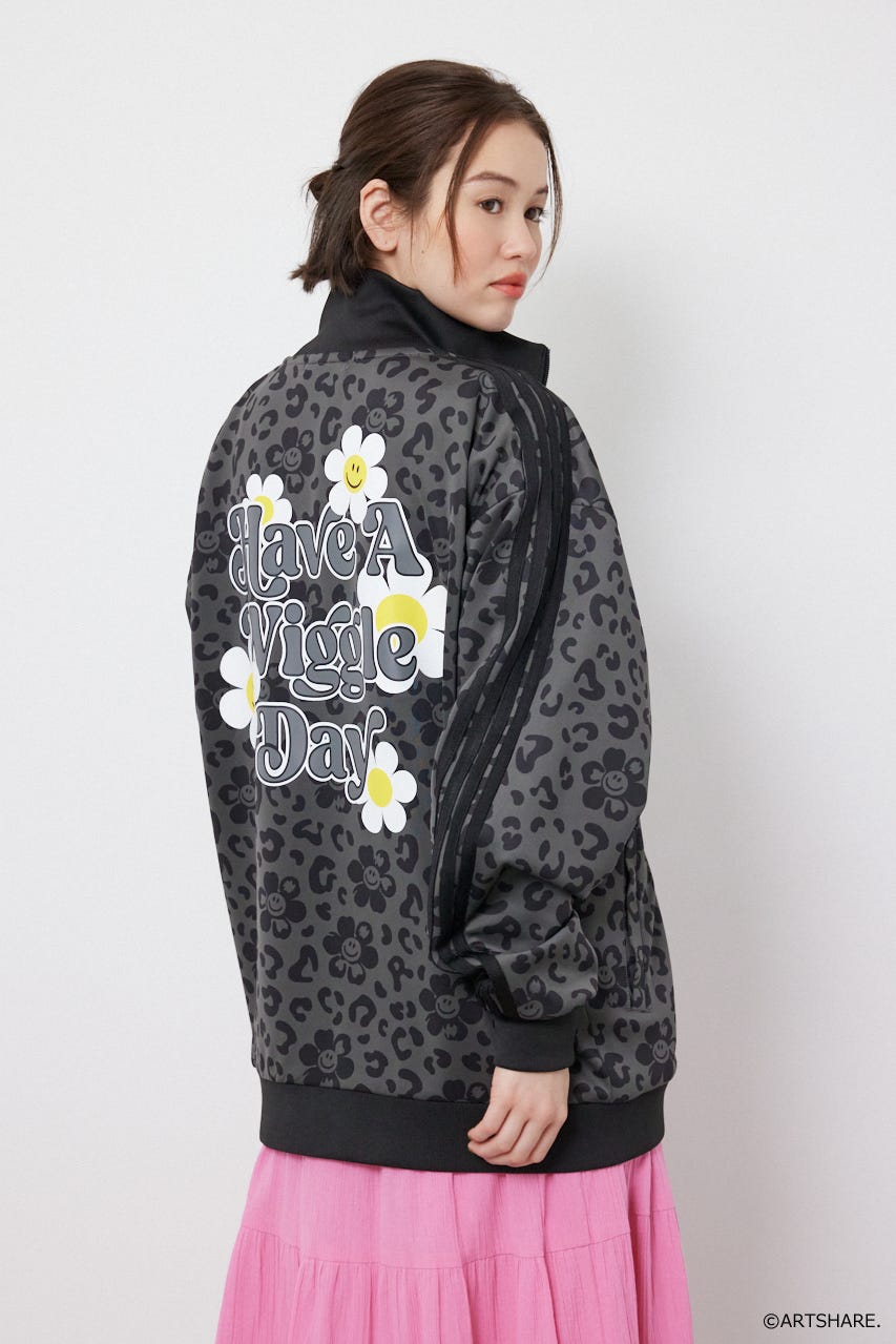 【UNISEX】(wiggle wiggle)トラックジャケット 柄GRY M