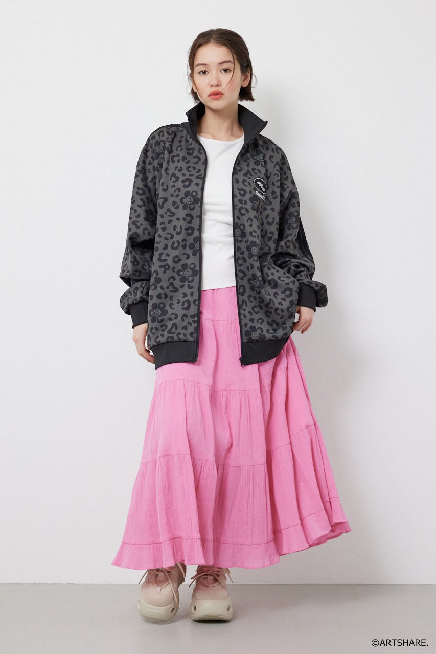 【UNISEX】(wiggle wiggle)トラックジャケット 柄GRY M