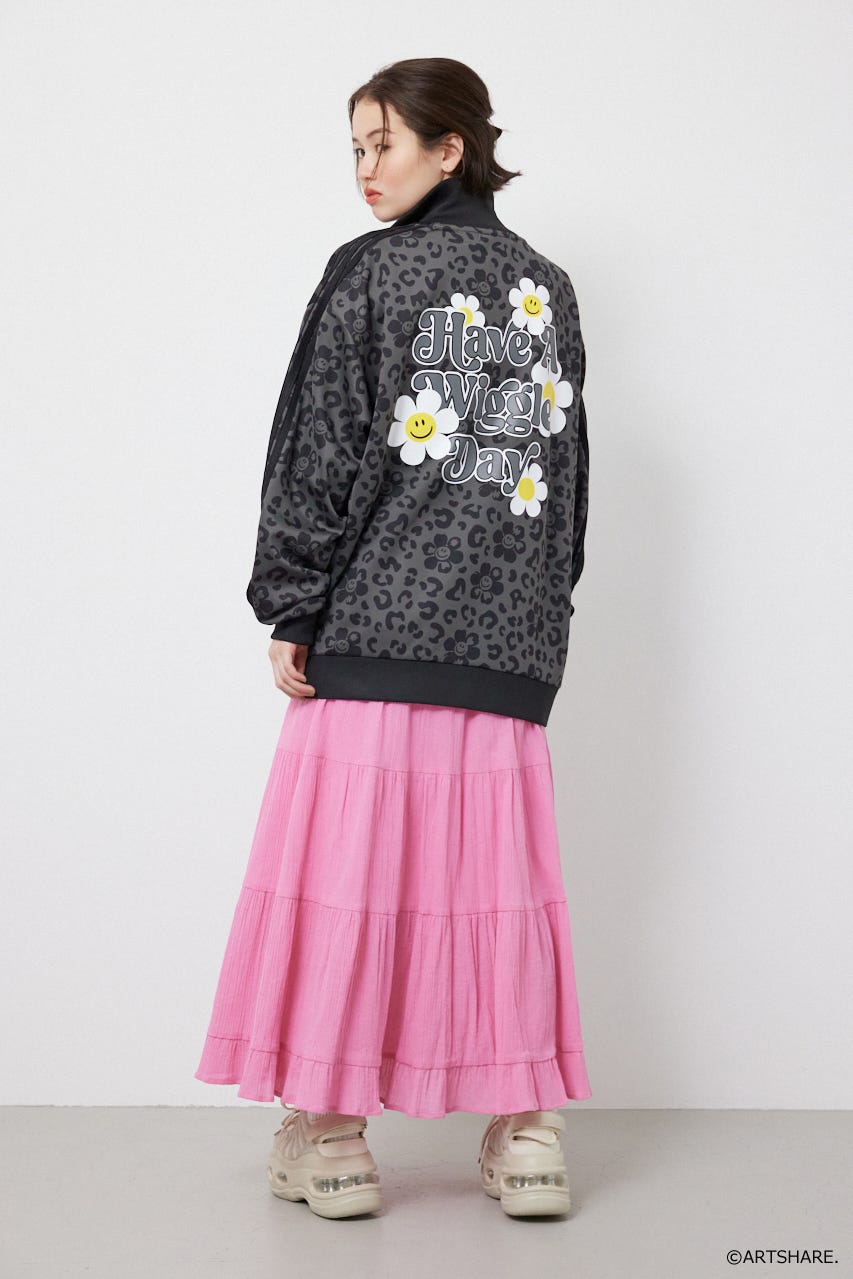 【UNISEX】(wiggle wiggle)トラックジャケット 柄GRY M