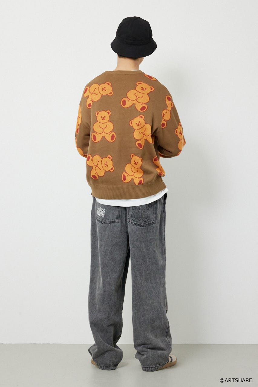 【UNISEX】(wiggle wiggle)パターンニットトップス 柄BRN FREE