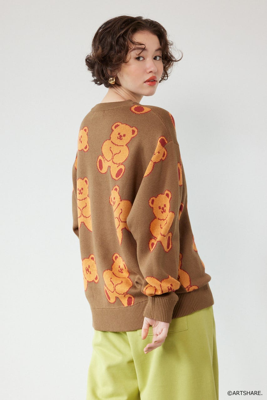 【UNISEX】(wiggle wiggle)パターンニットトップス 柄BRN FREE