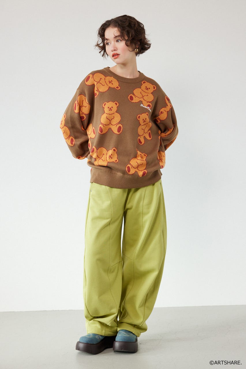 【UNISEX】(wiggle wiggle)パターンニットトップス 柄BRN FREE