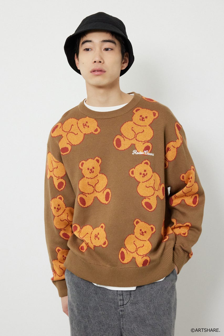 【UNISEX】(wiggle wiggle)パターンニットトップス 柄BRN FREE