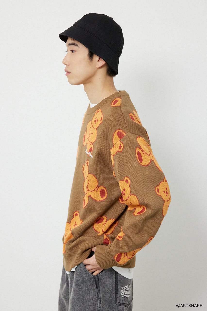 【UNISEX】(wiggle wiggle)パターンニットトップス 柄BRN FREE