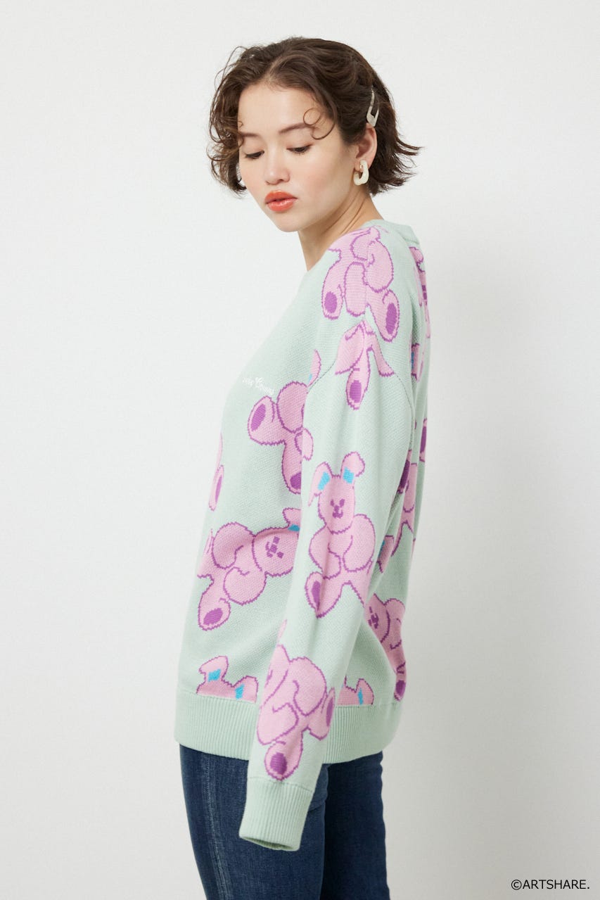 【UNISEX】(wiggle wiggle)パターンニットトップス 柄MINT FREE