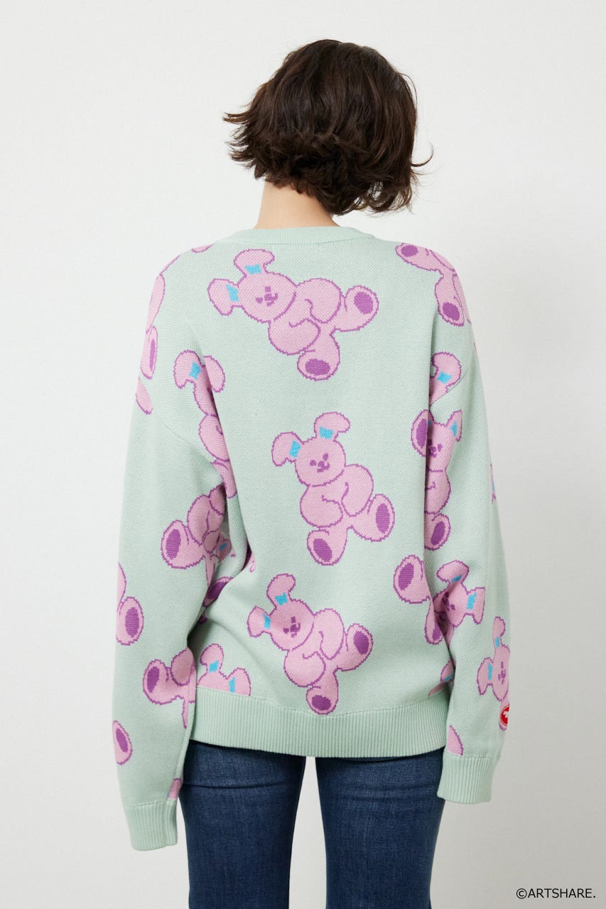 【UNISEX】(wiggle wiggle)パターンニットトップス 柄MINT FREE