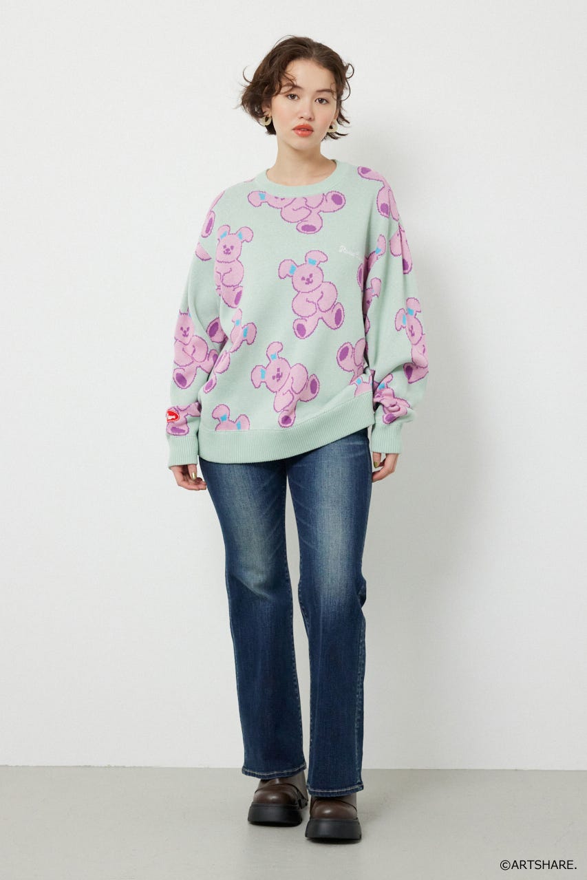 【UNISEX】(wiggle wiggle)パターンニットトップス 柄MINT FREE