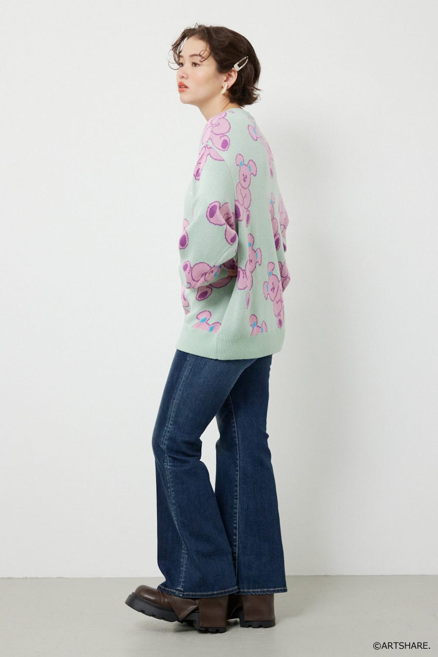 【UNISEX】(wiggle wiggle)パターンニットトップス 柄MINT FREE