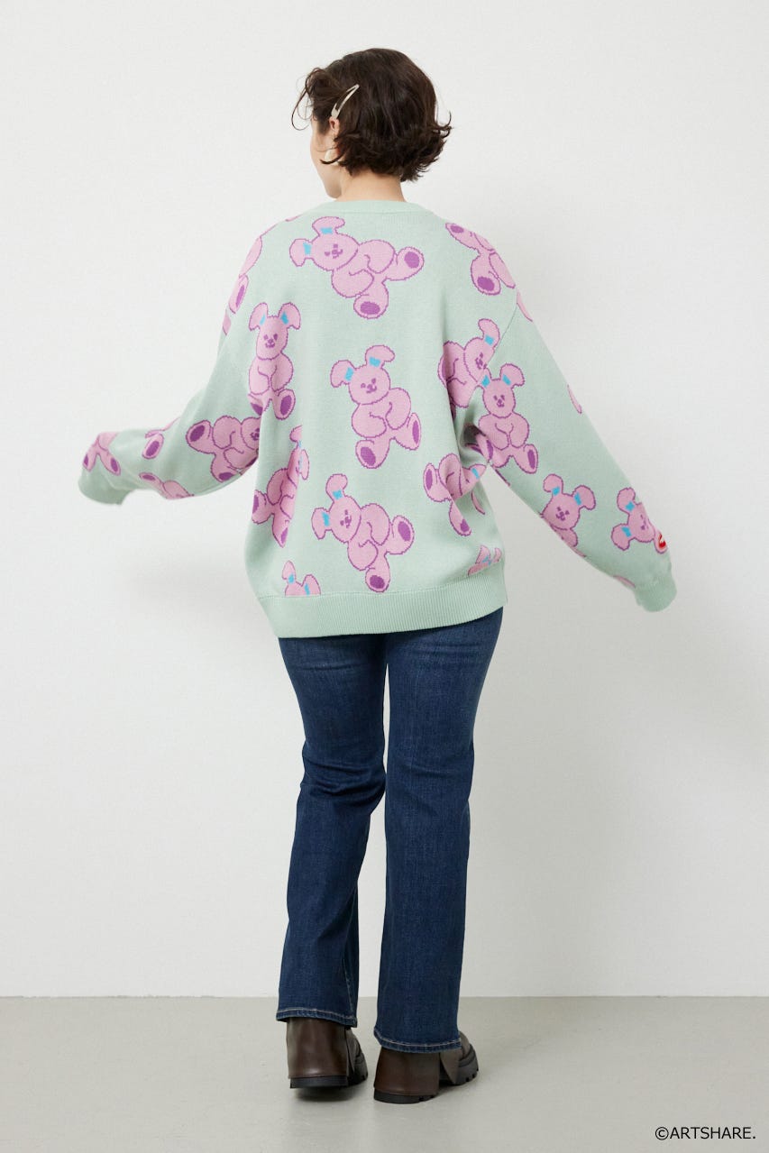 【UNISEX】(wiggle wiggle)パターンニットトップス 柄MINT FREE