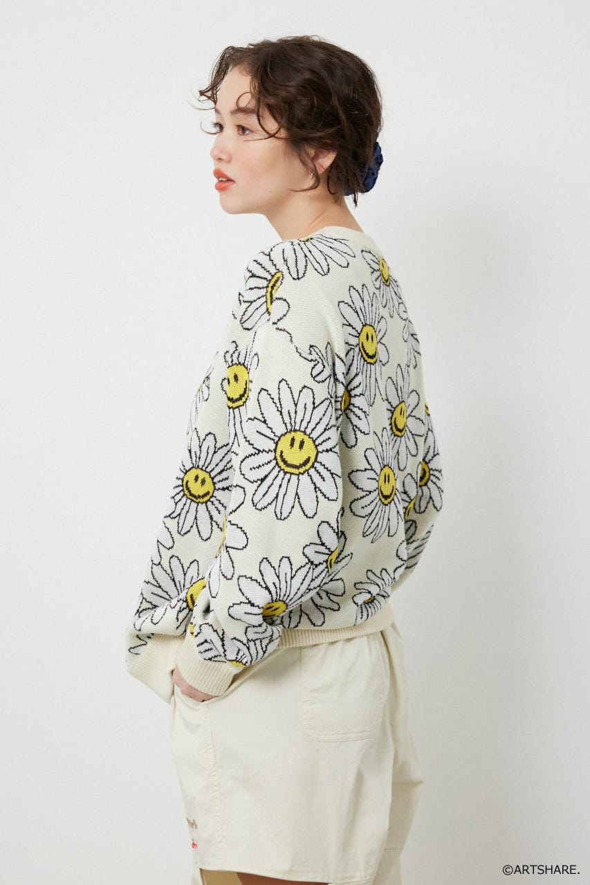 【UNISEX】(wiggle wiggle)パターンニットトップス 柄WHT FREE