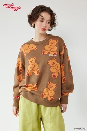 【UNISEX】(wiggle wiggle)パターンニットトップス