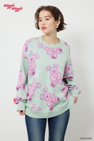 【UNISEX】(wiggle wiggle)パターンニットトップス