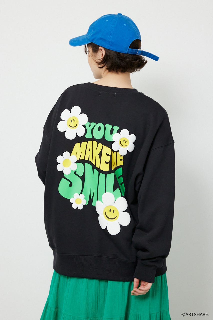 【UNISEX】(wiggle wiggle)モチーフスウェットトップス BLK FREE