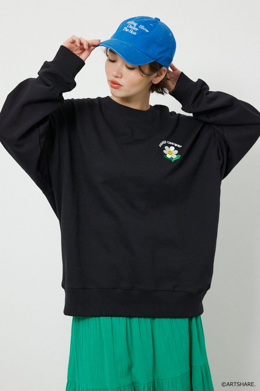 【UNISEX】(wiggle wiggle)モチーフスウェットトップス BLK FREE