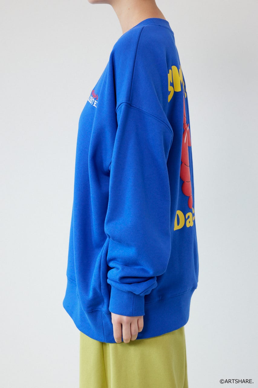 【UNISEX】(wiggle wiggle)モチーフスウェットトップス BLU FREE