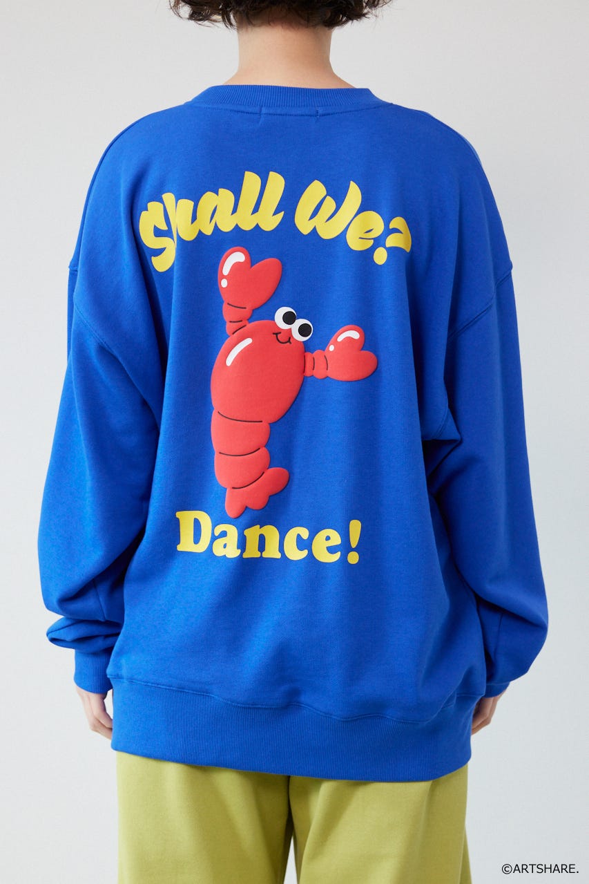 【UNISEX】(wiggle wiggle)モチーフスウェットトップス BLU FREE