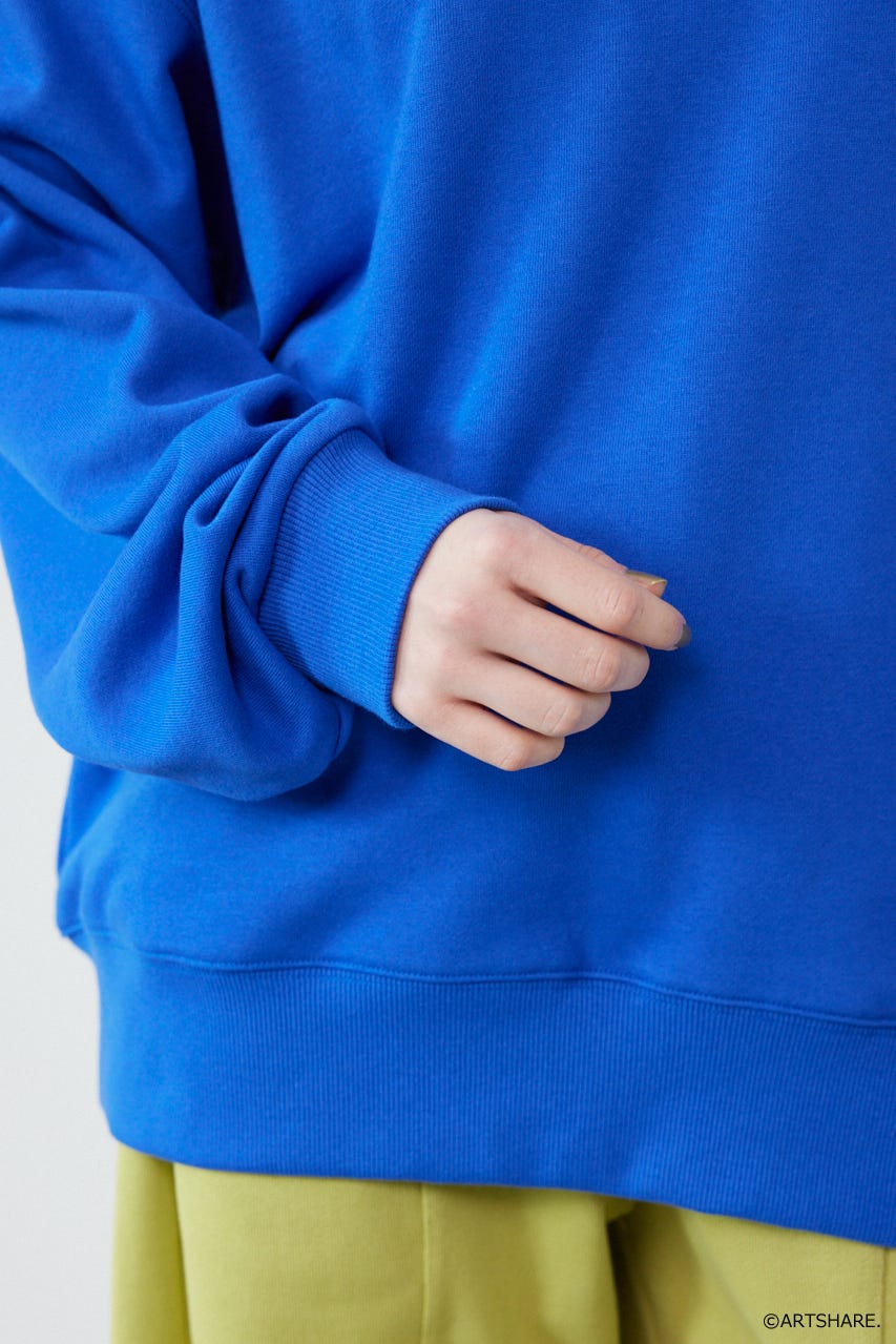 【UNISEX】(wiggle wiggle)モチーフスウェットトップス BLU FREE