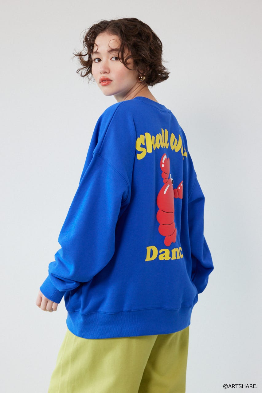 【UNISEX】(wiggle wiggle)モチーフスウェットトップス BLU FREE