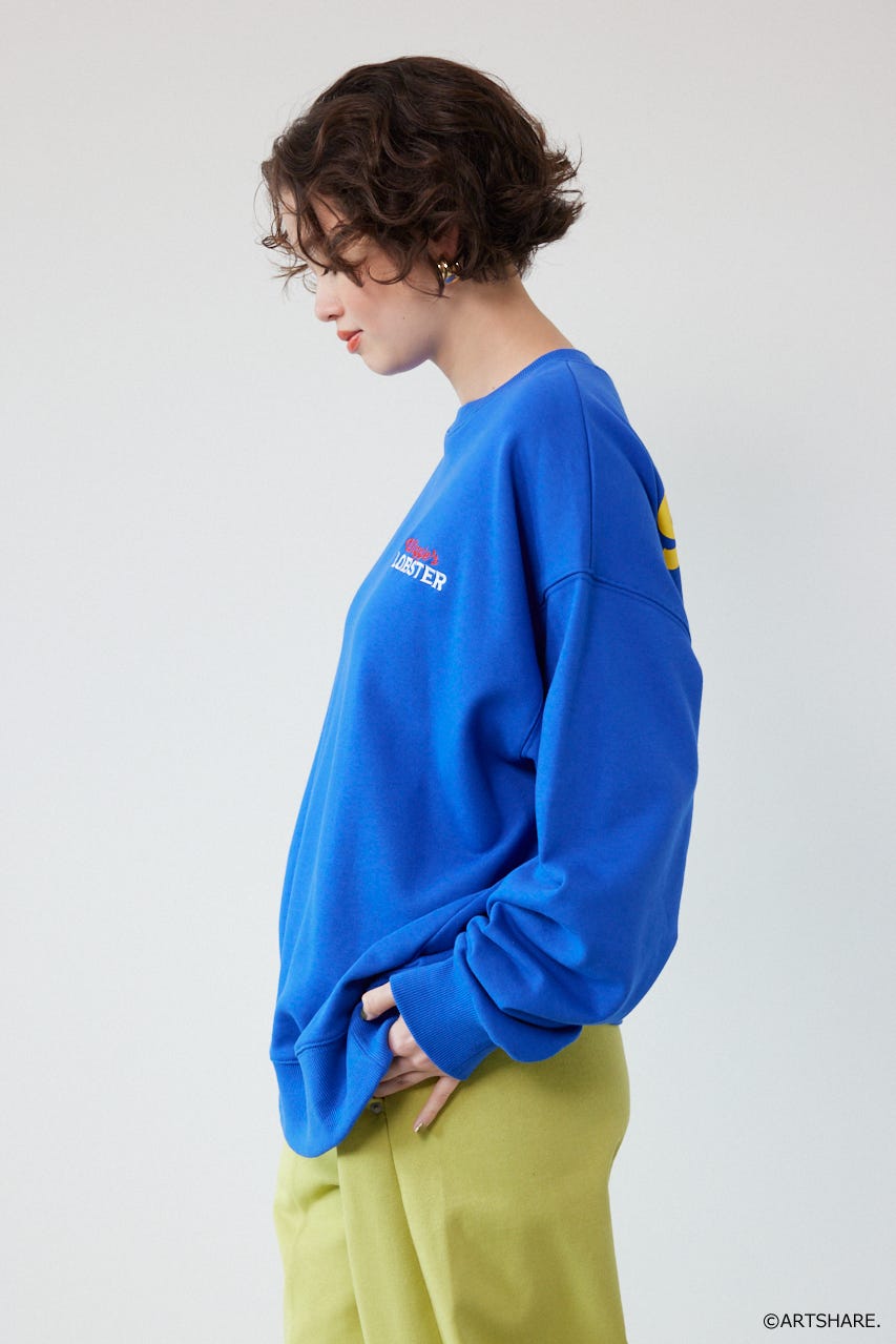 【UNISEX】(wiggle wiggle)モチーフスウェットトップス BLU FREE