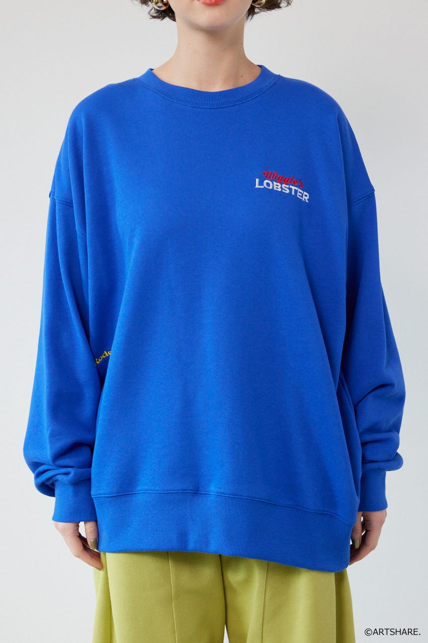 【UNISEX】(wiggle wiggle)モチーフスウェットトップス BLU FREE