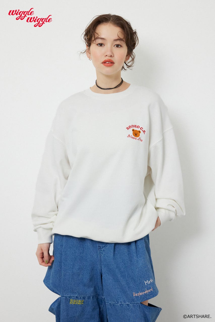 【UNISEX】(wiggle wiggle)モチーフスウェットトップス O/WHT FREE